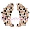 Schiffli on Organza Beaded Motif Pair with Rhinestone Accent